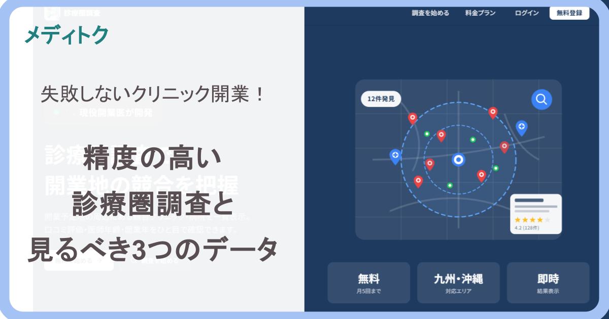 失敗しないクリニック開業！精度の高い診療圏調査と見るべき3つのデータのサムネイル